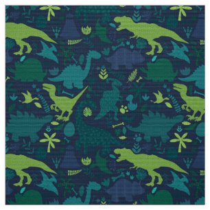 Tissu Dino Doodle Silhouettes Enfants Dinosaur