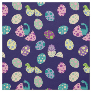 Tissu Dinosaure de bébé coloré et Motif d'oeufs de dinos