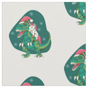 Tissu dinosaure de la licorne de noël père Noël