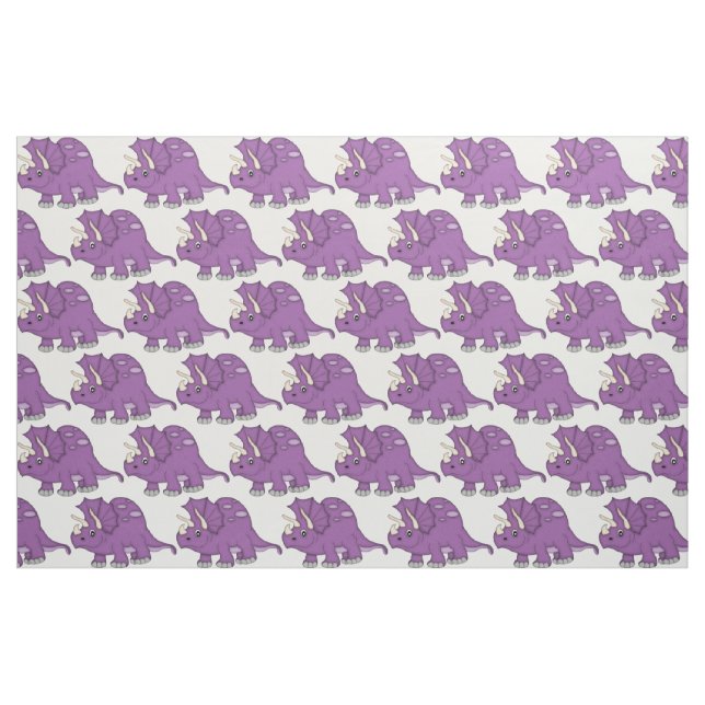Tissu Dinosaure pourpre mignon de bande dessinée (Fat Quarter)