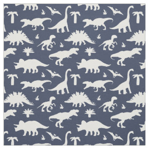 Tissu Dinosaures Bleus Jurassique Dinos Motif