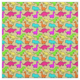 Tissu Dinosaures colorés