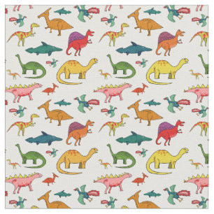 Tissu Dinosaures colorés amusants