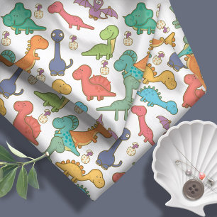 Tissu Dinosaures de dessin mignon et coloré ID459