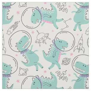 Tissu Dinosaures de l'espace, Dinosaures mignons, Navire