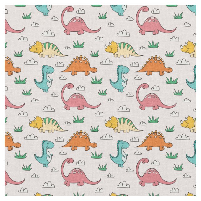 Tissu Dinosaures Mignons (Fermer)