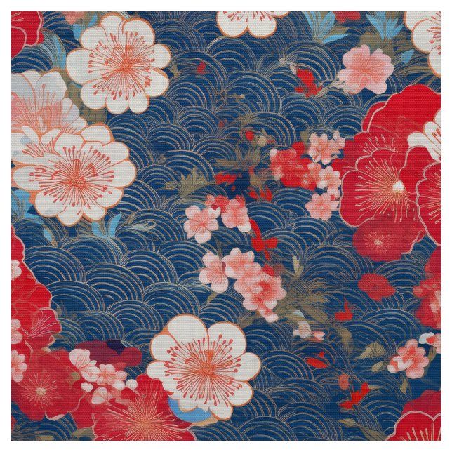Tissu d'inspiration kimono japonaise (Échantillon)