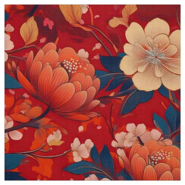 Tissu d'inspiration kimono japonaise (Échantillon)