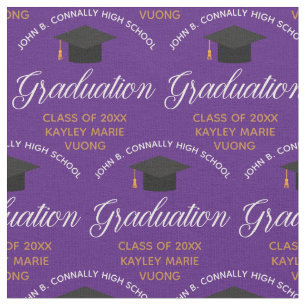 Tissu Diplômé Personnalisé Or Violet de Remise des Diplô