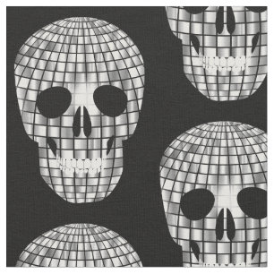 Tissu disco halloween bille miroir crâne