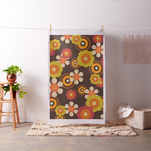 Tissu Disco les années 70 60s Retro Flowers Pop Culture (In Situ)