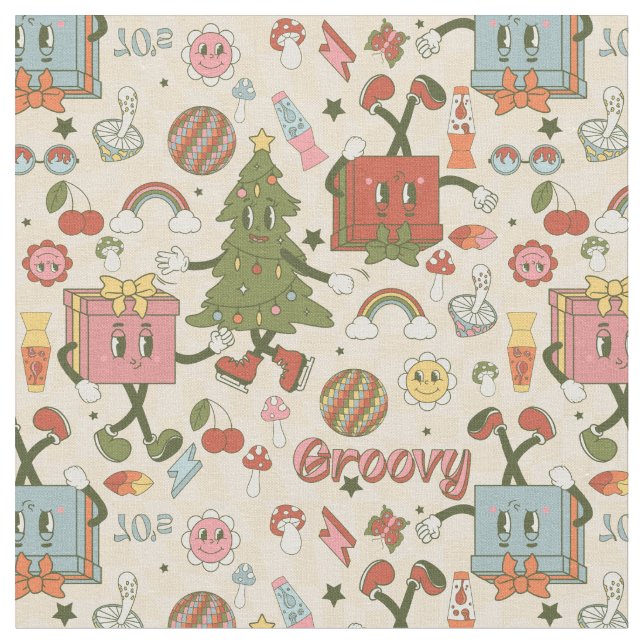 Tissu Disco super vintage arbre de noël (Fermer)