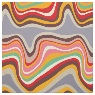 Tissu discothèque à ondes rétro