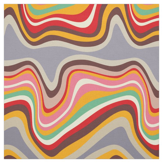 Tissu discothèque à ondes rétro (Échantillon)