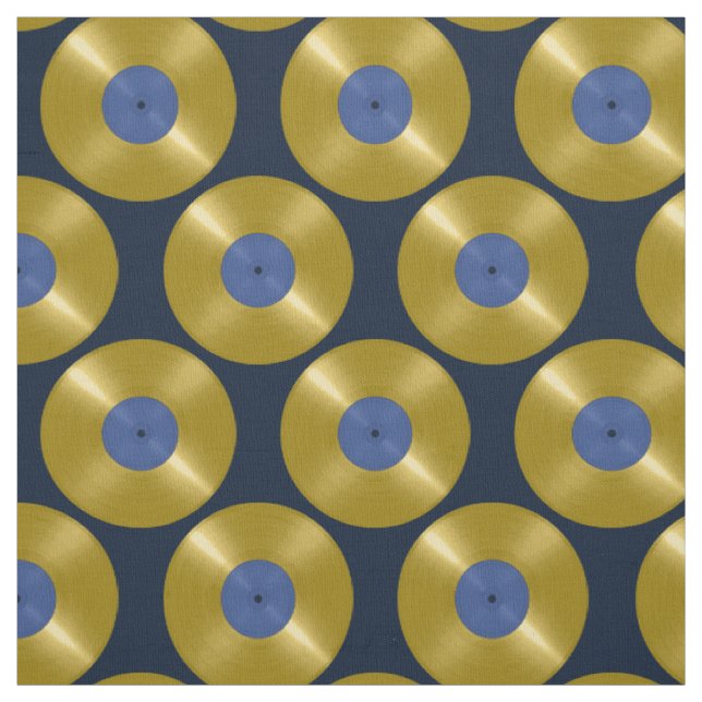 Tissu Disque vinyle album or en or (Échantillon)