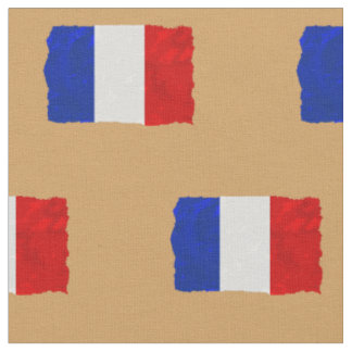 Tissu Distances Drapeau français sur beige