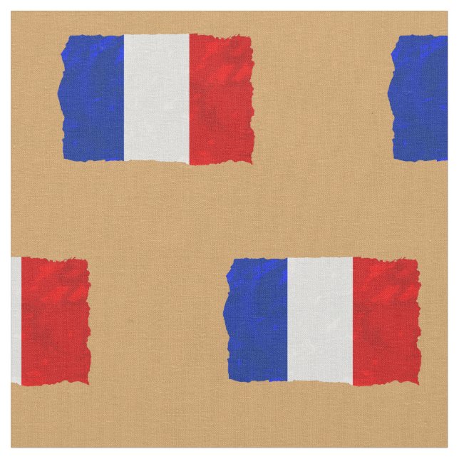 Tissu Distances Drapeau français sur beige (Fermer)