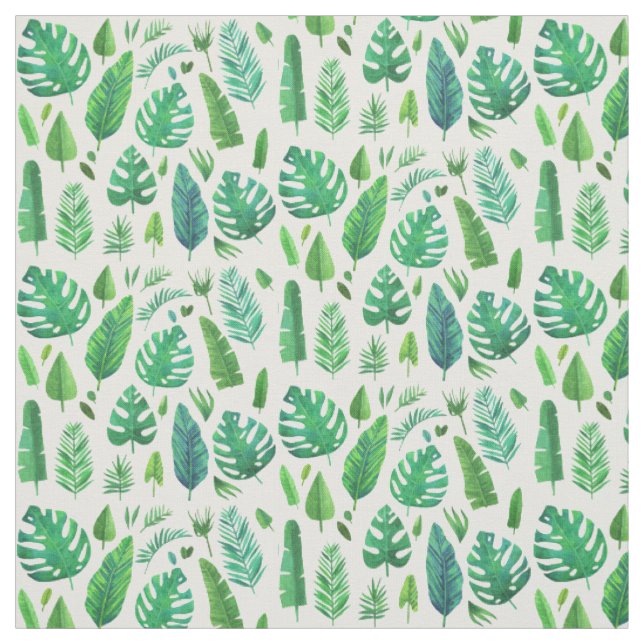 Tissu Divers motifs feuille tropicaux (Échantillon)