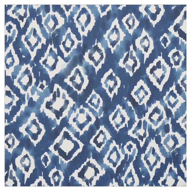 Tissu DIVY UP DIAMONDS Geo Indigo Boho Ikat (Échantillon)