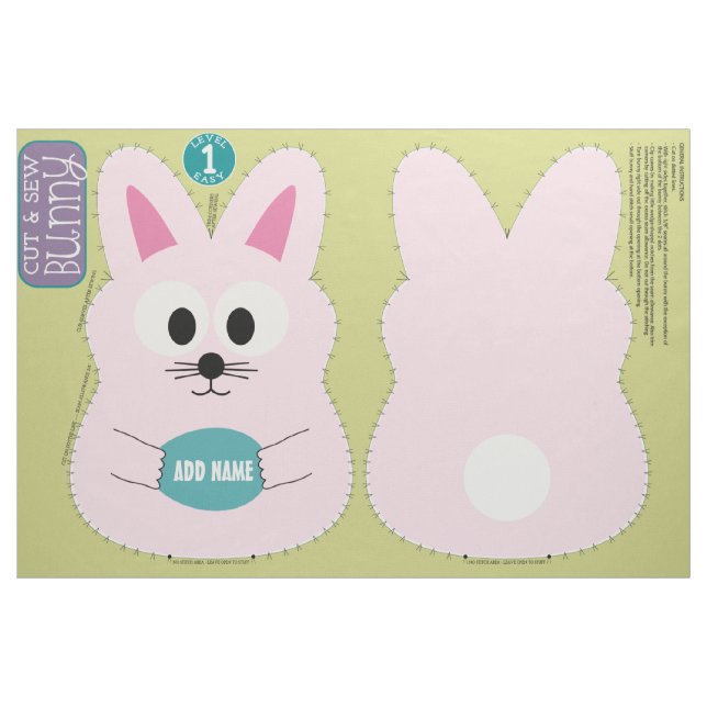 Tissu do-it-yourself Mignonne lapin farci Animal Nom Per (Fat Quarter)