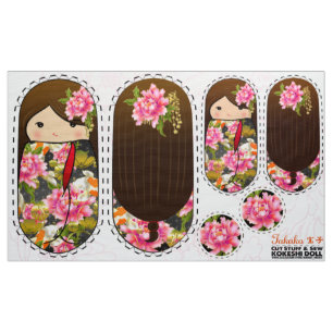 Tissu do-it-yourself Poupée à peluche Kokeshi - couper d