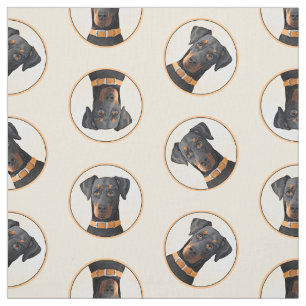 Tissu Doberman Pinscher Peinture Dobie Art Chien Non Déc