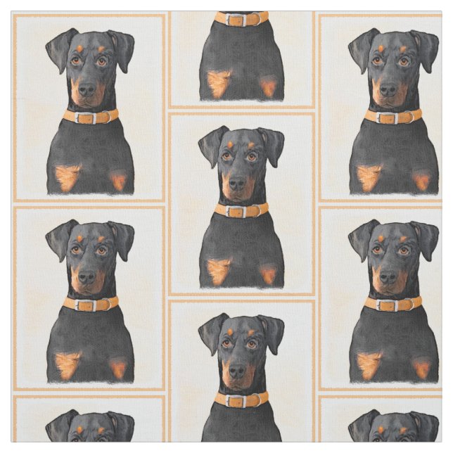 Tissu Doberman Pinscher Peinture non découpée Art origin (Échantillon)