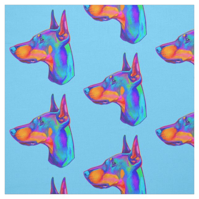 Tissu Dobermann Pincher en couleurs (Échantillon)