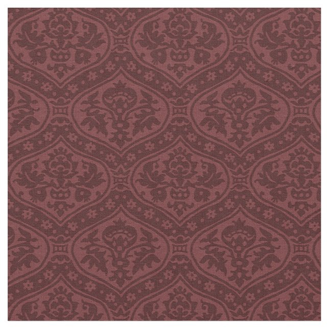 Tissu Doll Scale Renaissance Damask, Claret Red (Fermer)