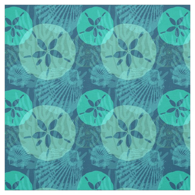 Tissu Dollars et coquillages de sable de plage Ocean Blu (Échantillon)