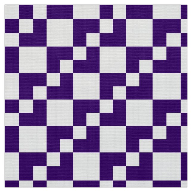 Tissu Domino de patchwork - Purple profond et blanc (Échantillon)