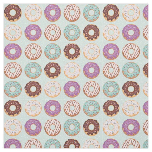 Tissu Donuts bleus glacés avec arrosage Motif (Échantillon)