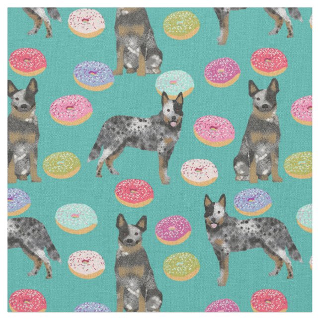 Tissu donuts turquoise de chien bovin australien (Fermer)