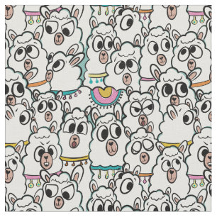 Tissu Doodle de la trouille de lama de dessin original