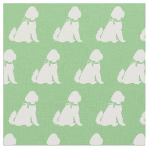 Tissu Doodle d'or Chien Silhouette Animal Sage Aussie Ve