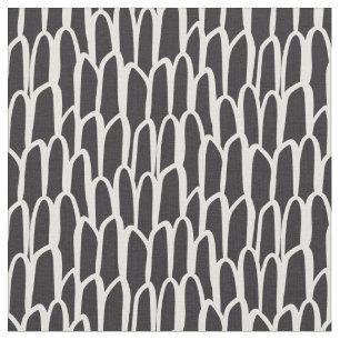 Tissu Doodle vagues mudcloth mod géométrique simple noir