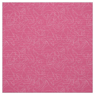 Tissu Doodles abstraits blancs sur arrière - plan rose
