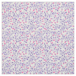 Tissu Doodles floraux rose et violet