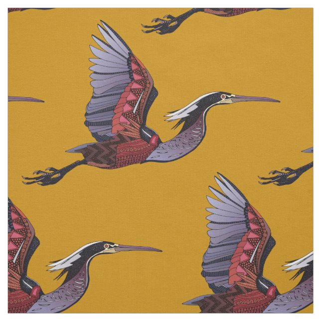 Tissu d'or d'Agami héron (Échantillon)