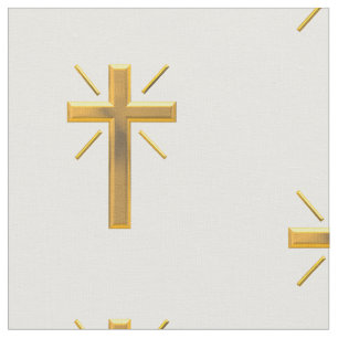 Tissu d'or de croix de résurrection