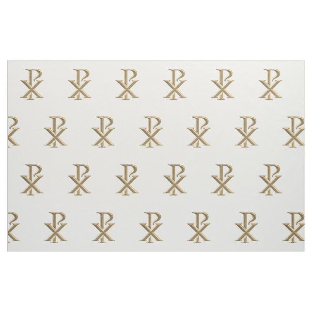 Tissu d'or de symbole de Rho de Chi (Fat Quarter)