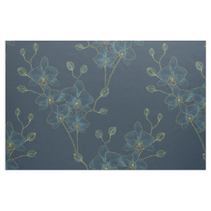 Tissu d'orchidée bleu doux