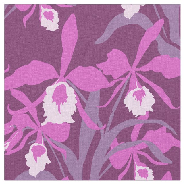 Tissu d'orchidée graphique violet et rose (Fermer)