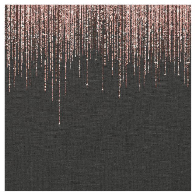 Tissu Dory Rose Noire Gold Sparkly Glitter Fringe (Fermer)