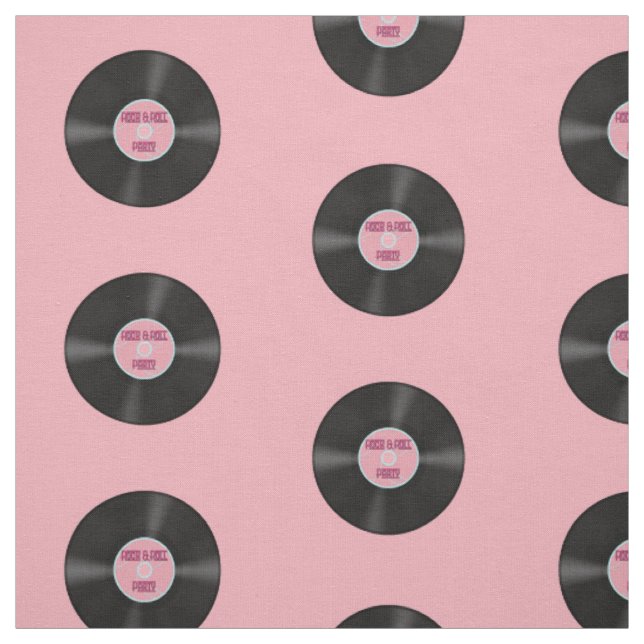 Tissu Dossier Vinyl LP sur Motif rose (Échantillon)