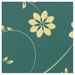 Tissu Doux Jaune et Vert Délicieuse Motif Floral