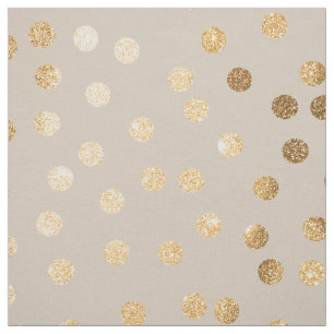 Tissu Doux pois de ville écru et doré pailleté
