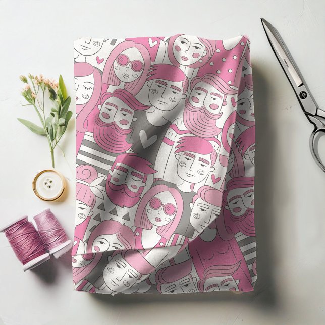 Tissu Downtown Crowd fait face à Pink ID494 (Créateur téléchargé)