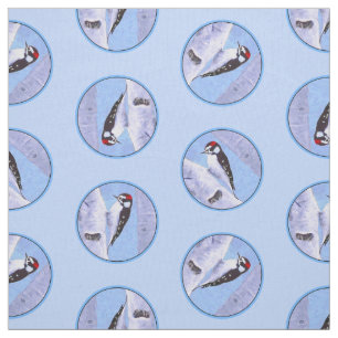 Tissu Downy Pic Aspen Peinture Oiseau Original