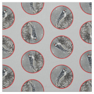 Tissu Downy Woodpecker en hiver Photo originale